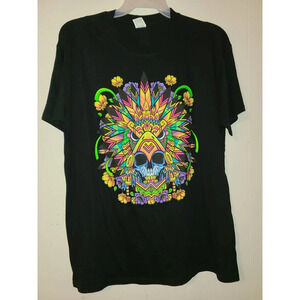 T-Shirt Men's XL Black Graphic Short Sleeve Crew Neck (AAA)